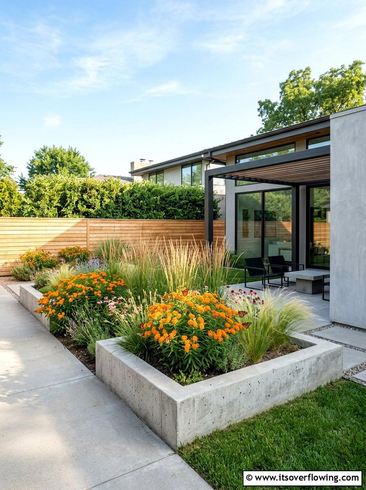 Modern minimalist backyard - 25 backyard ideas with butterfly garden