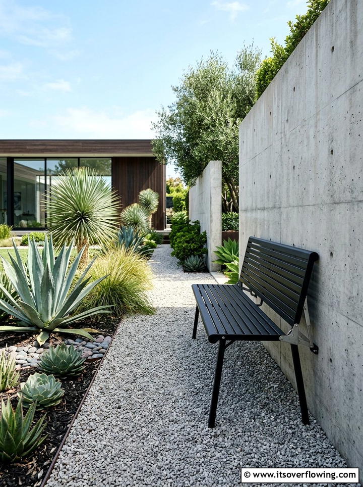 Modern minimalist folding bench - 25 small garden ideas with foldable seating