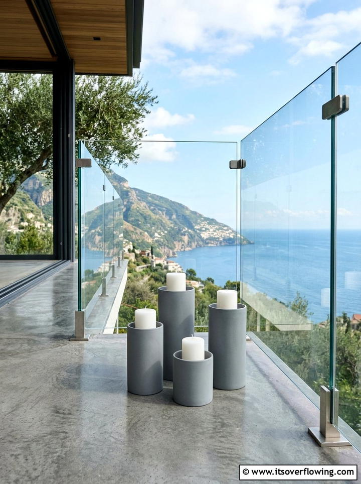 Modern minimalist pillar holders - 25 front porch decor ideas with candle holders