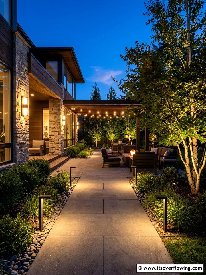Modern night lighting - 25 garden ideas for backyards