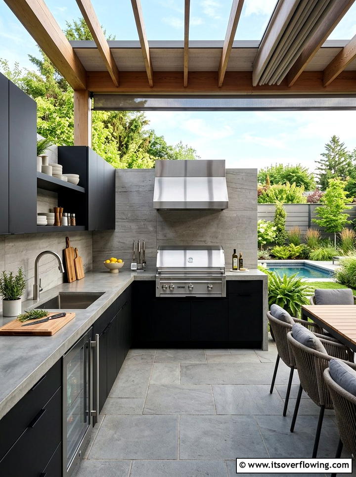 Modern outdoor kitchen - 25 backyard ideas with outdoor kitchen