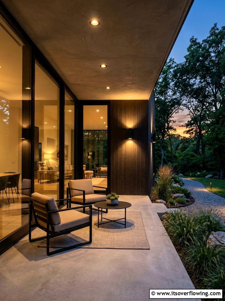 Modern outdoor lighting - 25 front porch ideas with concrete floor