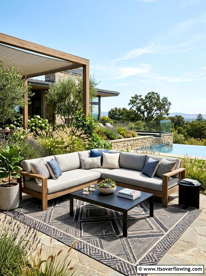Modern outdoor lounge - 25 backyard ideas with cozy corner