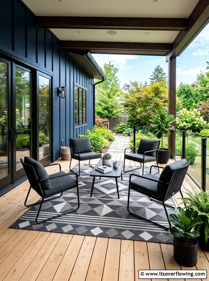 Modern outdoor rug - 25 front porch ideas with modern style