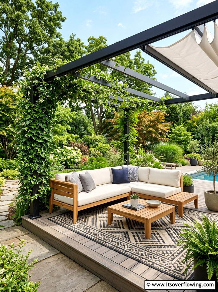 Modern pergola lounge - 25 backyard ideas with reading nook