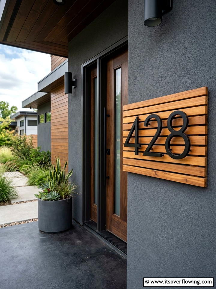 Modern porch house numbers - 25 front porch decor ideas diy