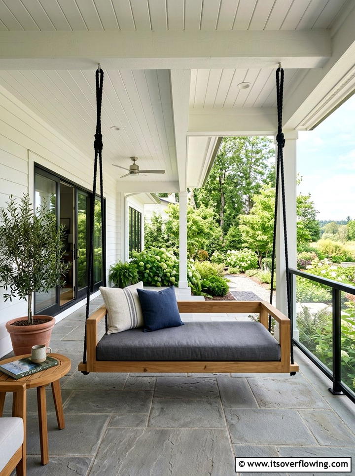 Modern porch swing - 25 front porch ideas with modern style
