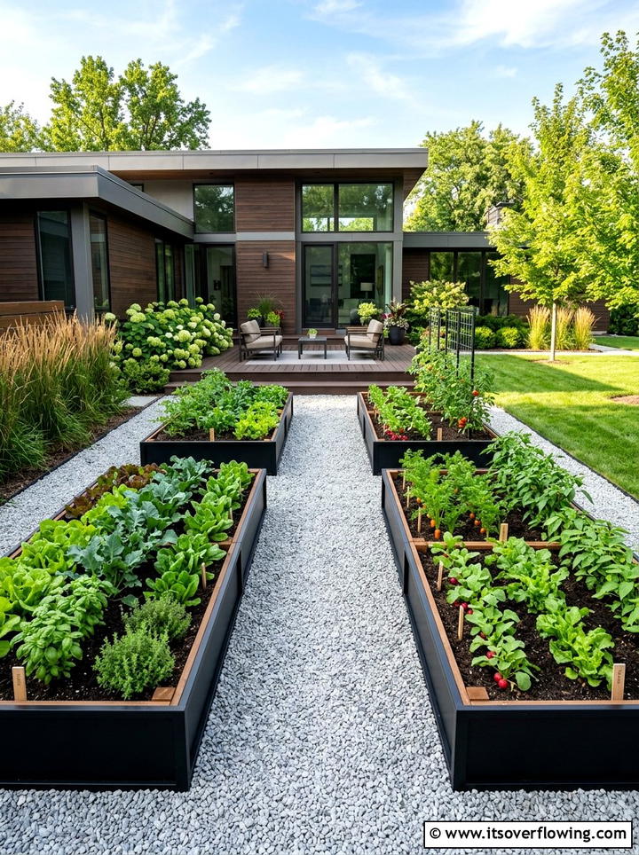 Modern raised garden beds - 25 garden design ideas with edible plants