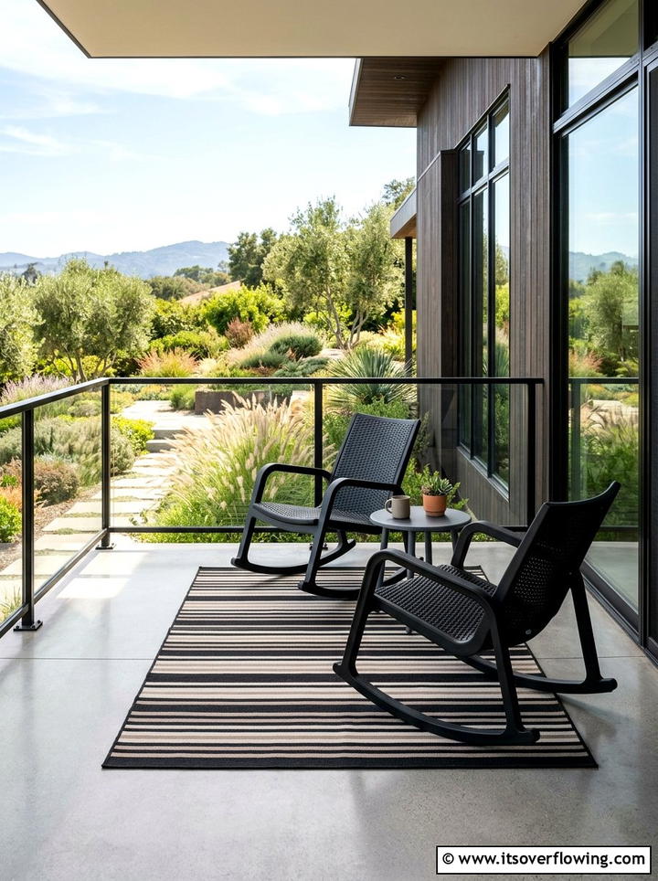Modern rocking chairs - 25 front porch ideas with concrete floor