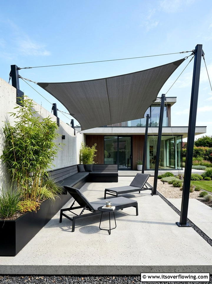 Modern shade sail pergola alternative - 25 garden decor ideas with shade sails