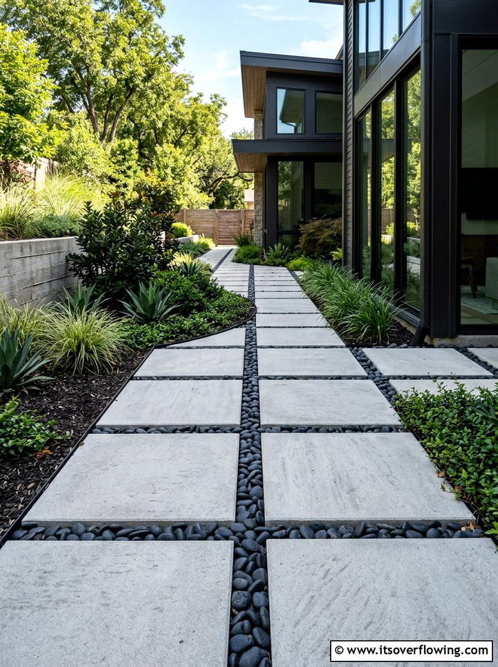 Modern stone pavers - 25 small garden ideas for side yard