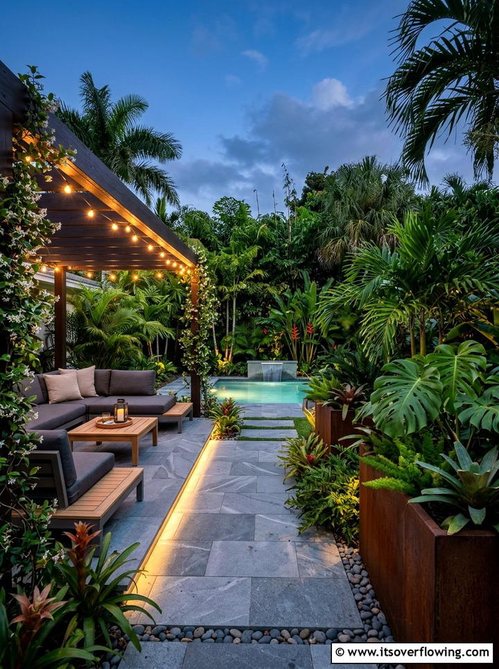 Modern tropical backyard - 25 garden design ideas with tropical foliage