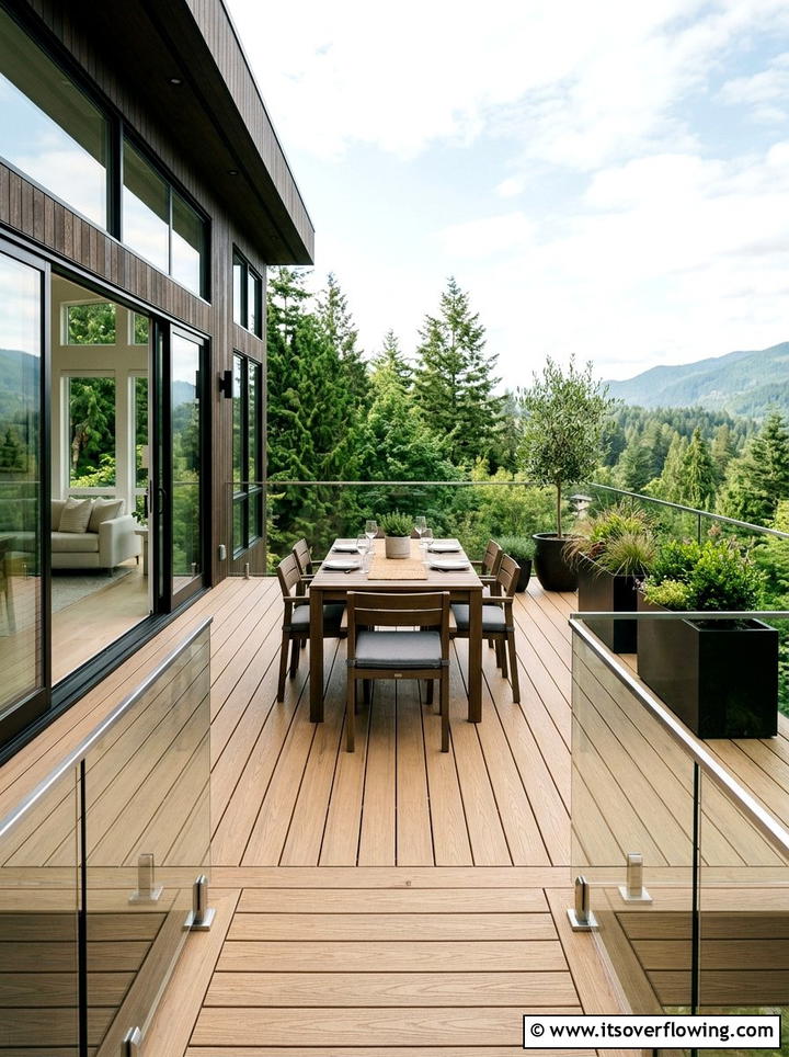 Modern wood deck - 25 backyard ideas for suburban homes