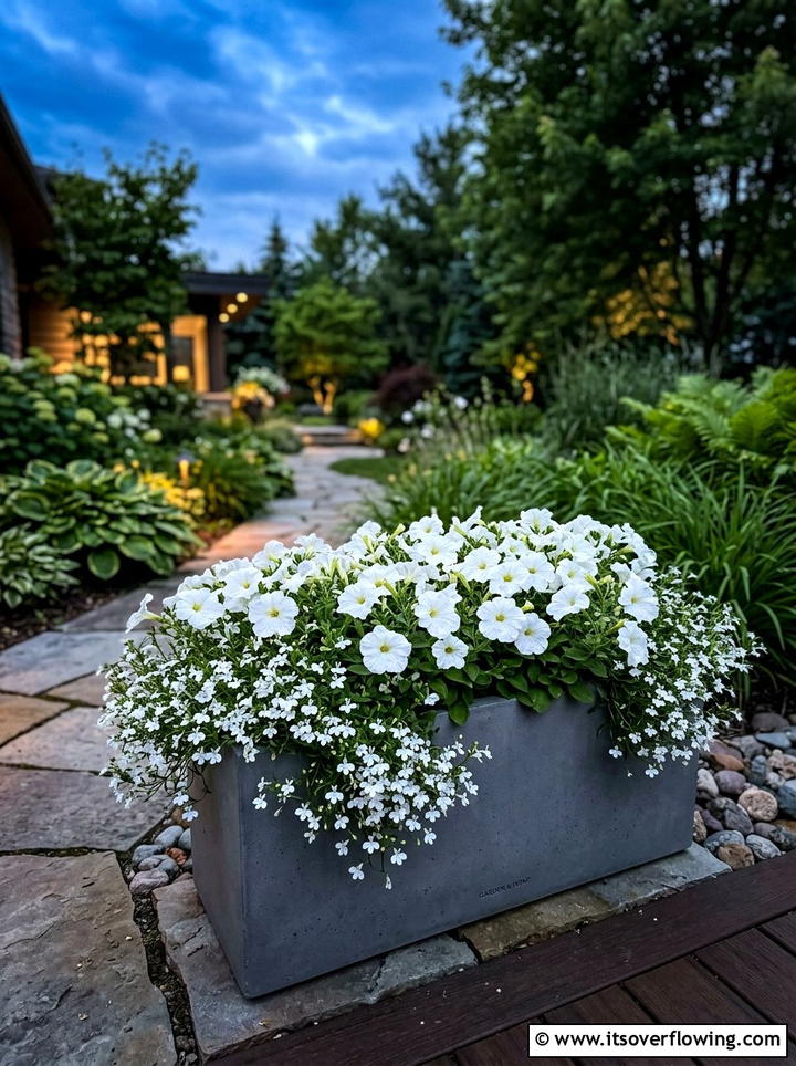 Monochromatic Flower Box - 25 garden ideas for balconies