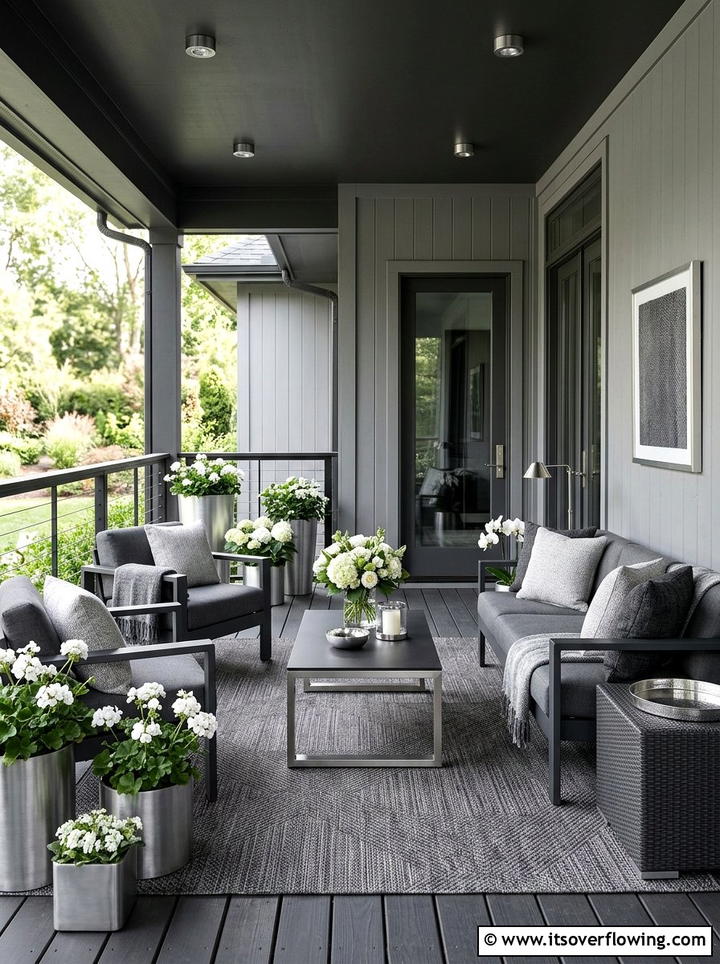 Monochromatic porch design - 25 front porch decor ideas