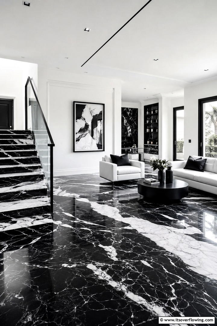 Monochrome Marble Magic - 25 Elegant Marble Fireplace Ideas for a Luxurious Look