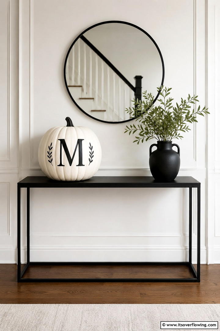 Monogrammed Letter Pumpkin - 50 Fall Pumpkin Decor Ideas for Cozy Autumn Homes Today