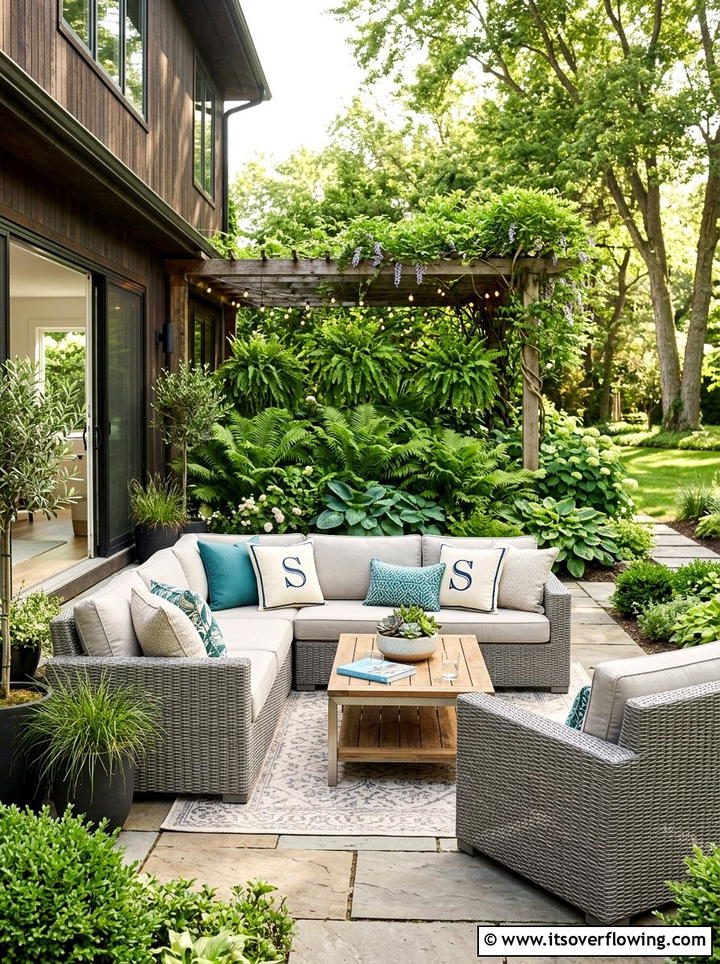 Monogrammed outdoor throw pillows - 25 backyard decorating ideas with personalized decor
