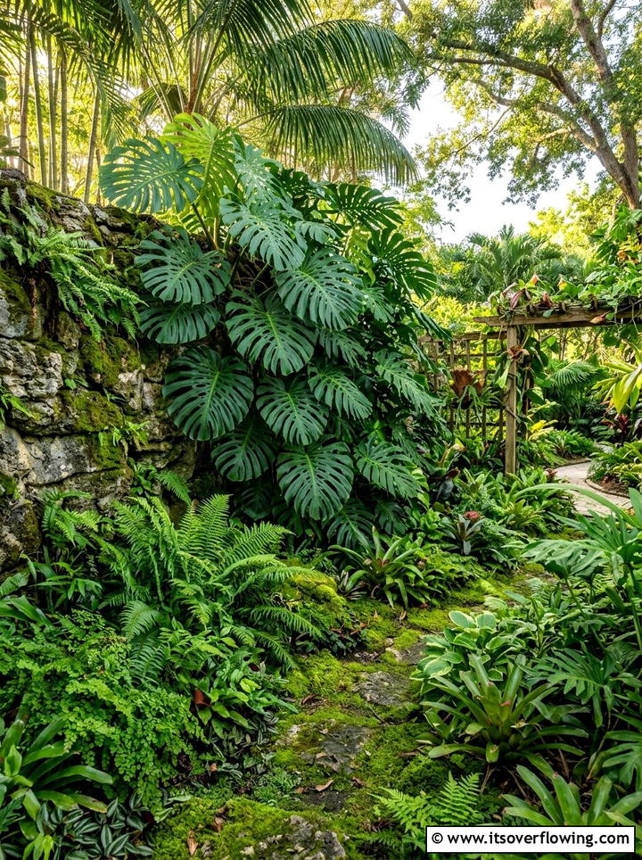 Monstera Deliciosa Backyard - 25 creative garden ideas with tropical foliage