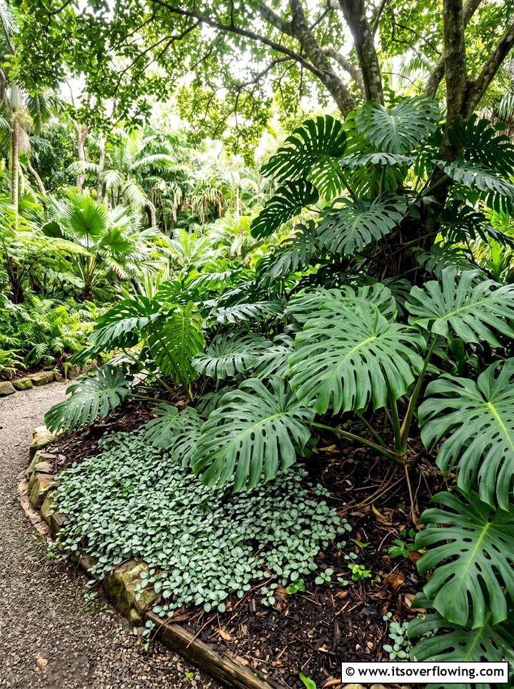 Monstera Plant Bed - 25 garden ideas for tropical style