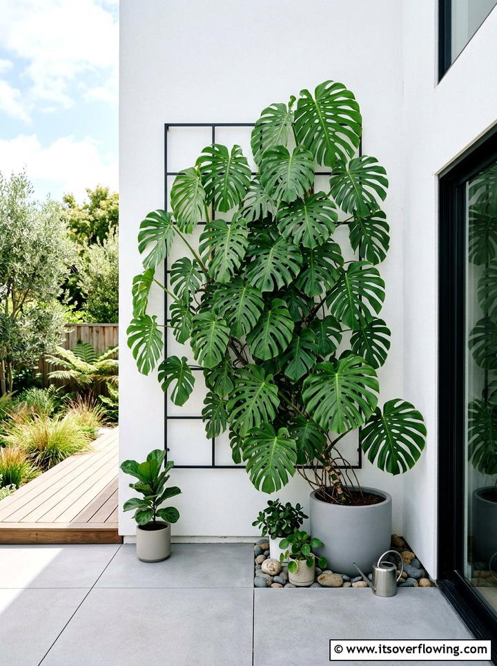 Monstera outdoor wall - 25 garden design ideas with tropical foliage