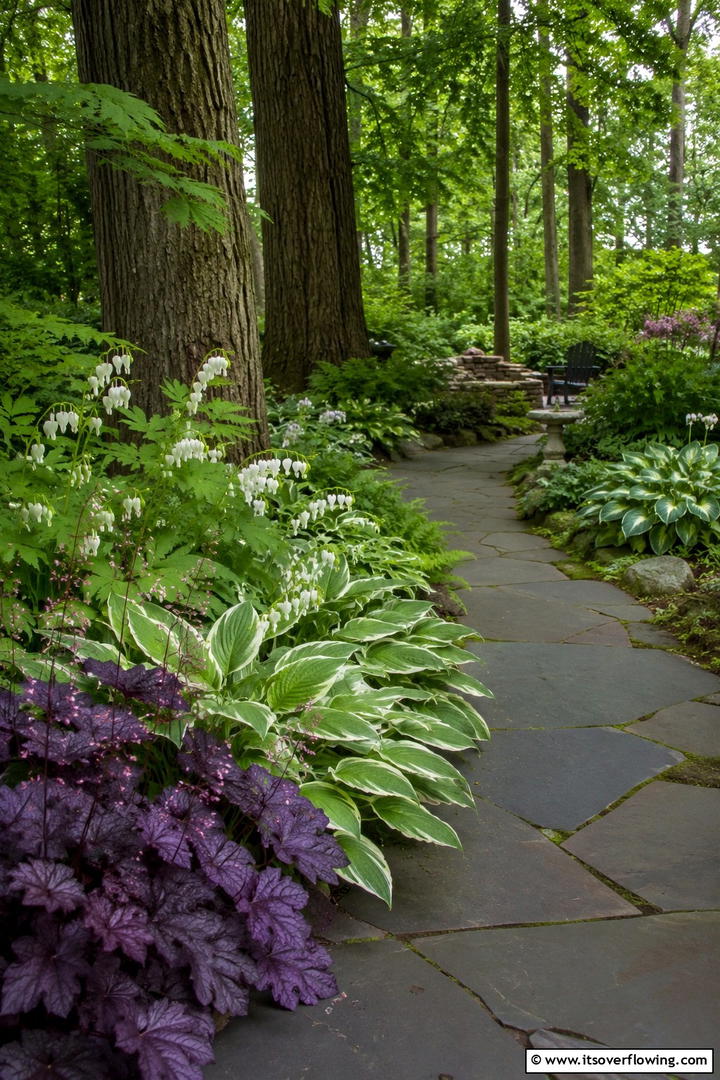Moody Shade Garden - 30 Perennial Flower Bed Ideas for Year-Round Blooms