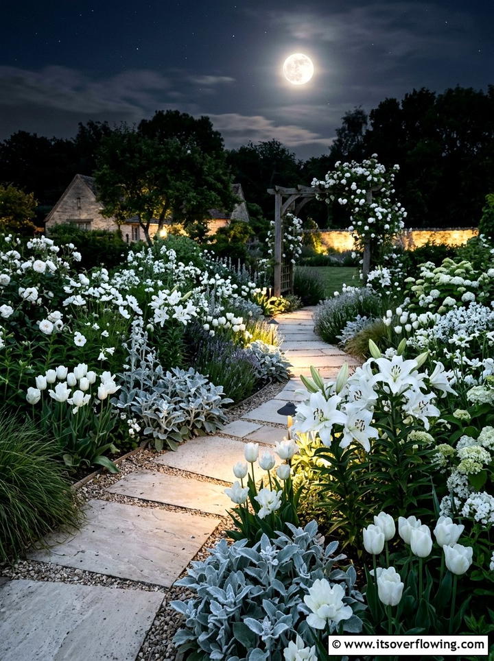 Moon Garden White Flowers - 25 creative garden ideas for spring makeover