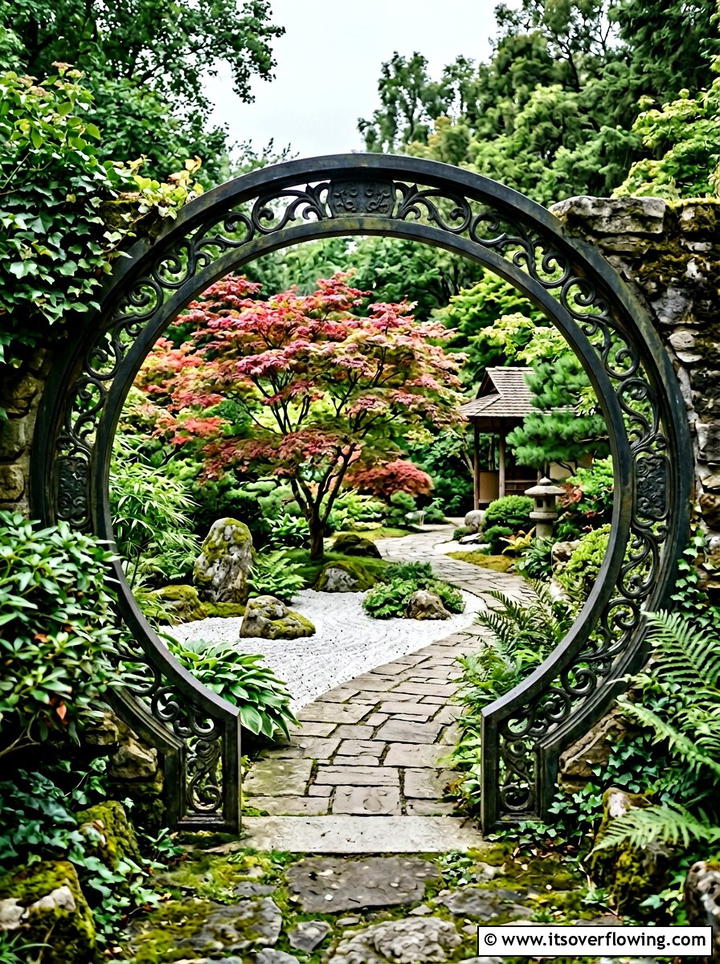 Moon gate garden arch - 25 garden decor ideas with garden arches
