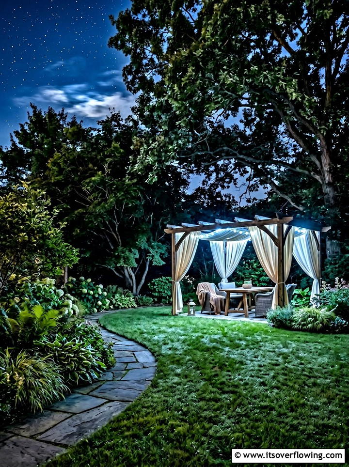 Moon lighting for garden canopy - 25 small garden ideas with lighting