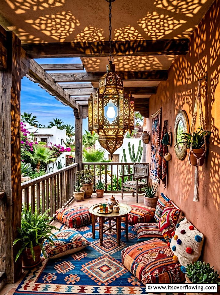Moroccan Inspired Pattern Lantern - 25 front porch ideas with lanterns