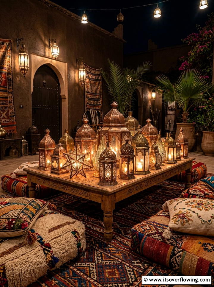 Moroccan Lantern Display - 25 garden ideas with lights