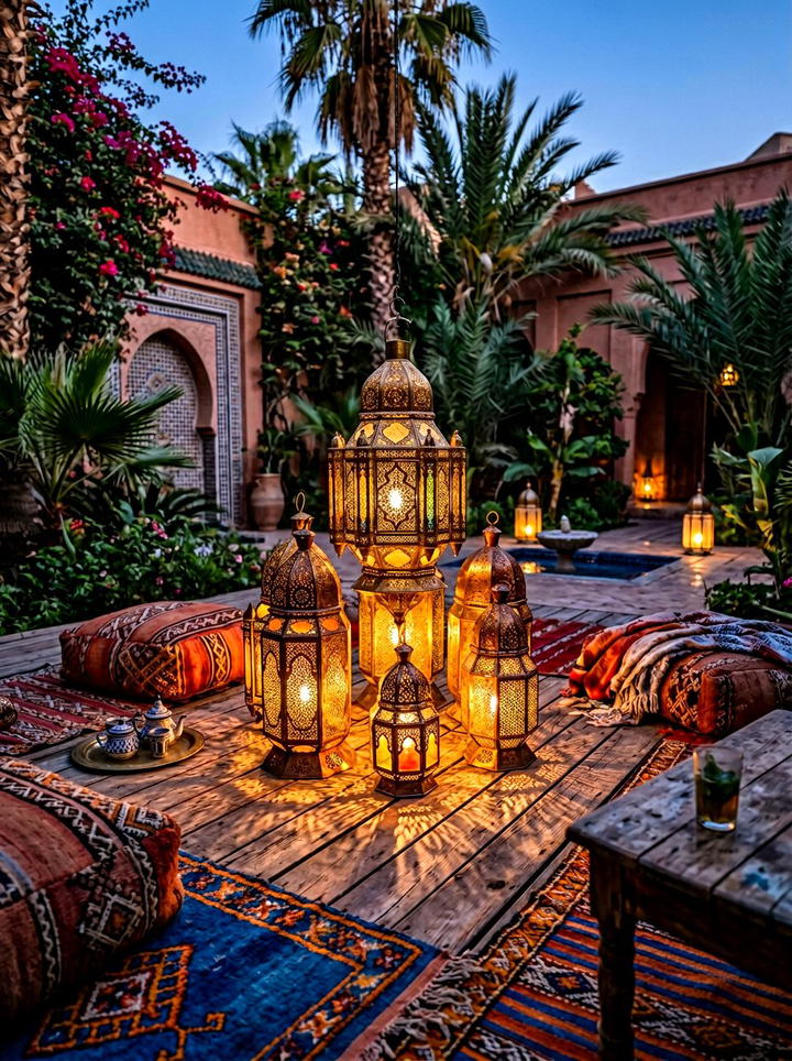 Moroccan Metal Lantern - 25 backyard decorating ideas with candle holders