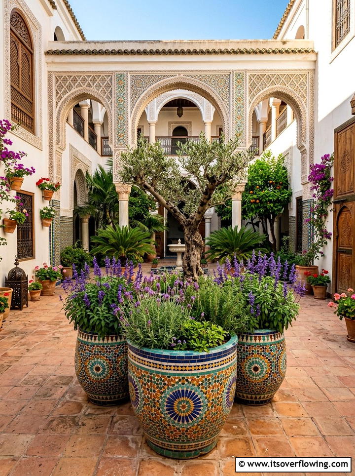 Moroccan Mosaic Planters - 25 creative garden ideas with colorful pots