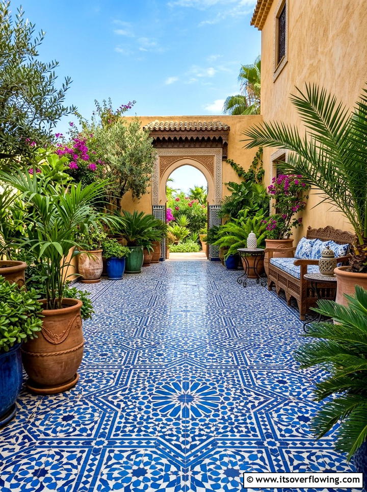 Moroccan Style Tile - 25 garden ideas for boho style