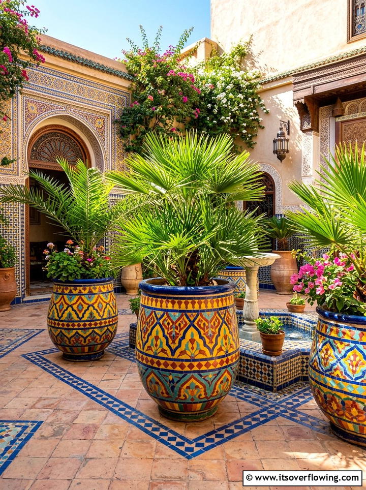 Moroccan Tile Garden Containers - 25 creative garden ideas with mosaic planters