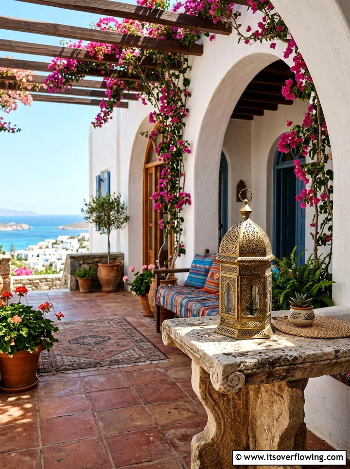 Moroccan metal lantern - 25 front porch decor ideas with layered lighting