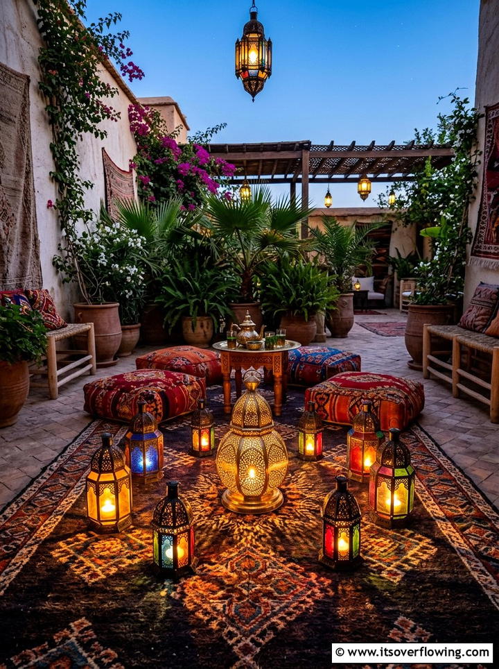 Moroccan style tea light lanterns - 25 garden decor ideas with tea lights