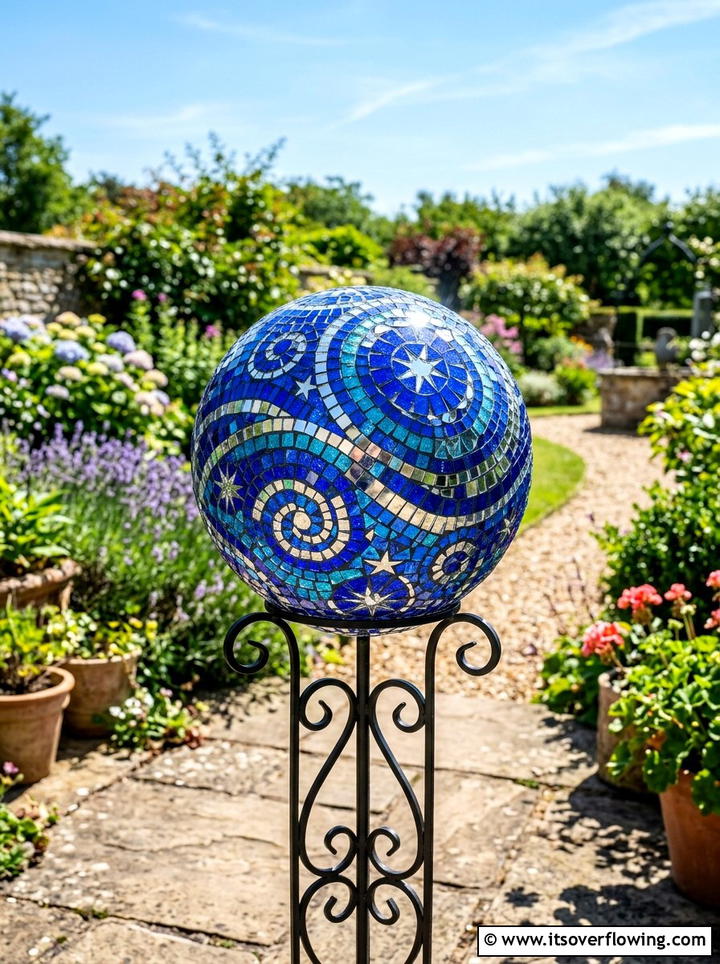 Mosaic Garden Globe - 25 garden decor ideas diy
