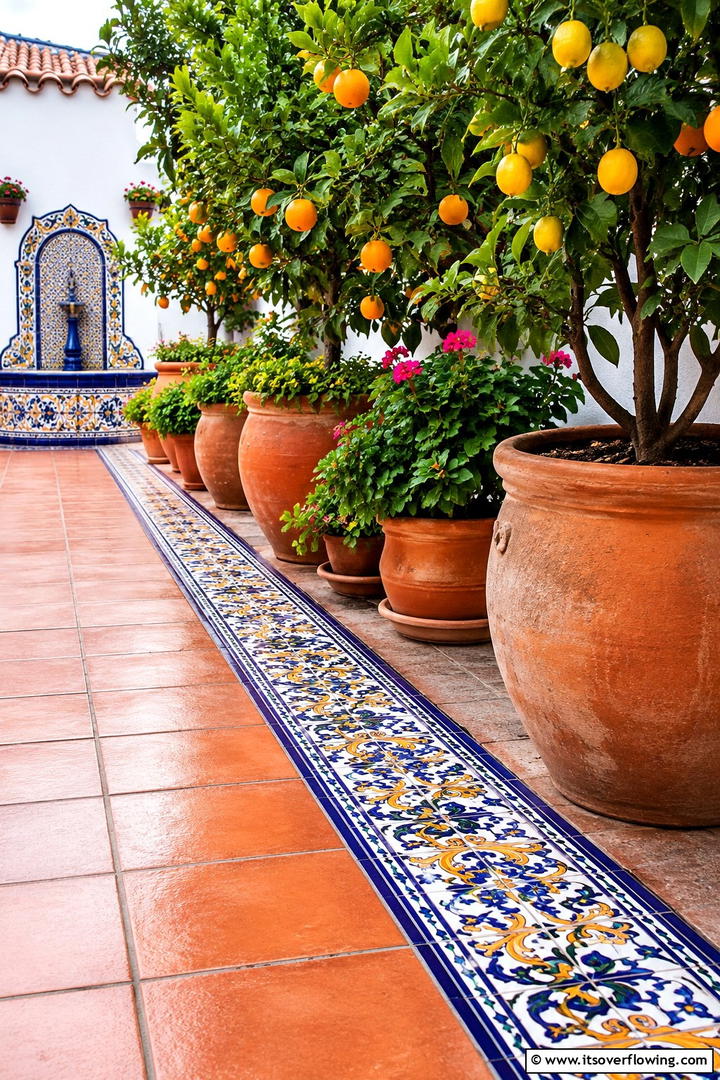 Mosaic Tile Edging - 30 Modern Garden Edging Ideas to Define Your Outdoor Space