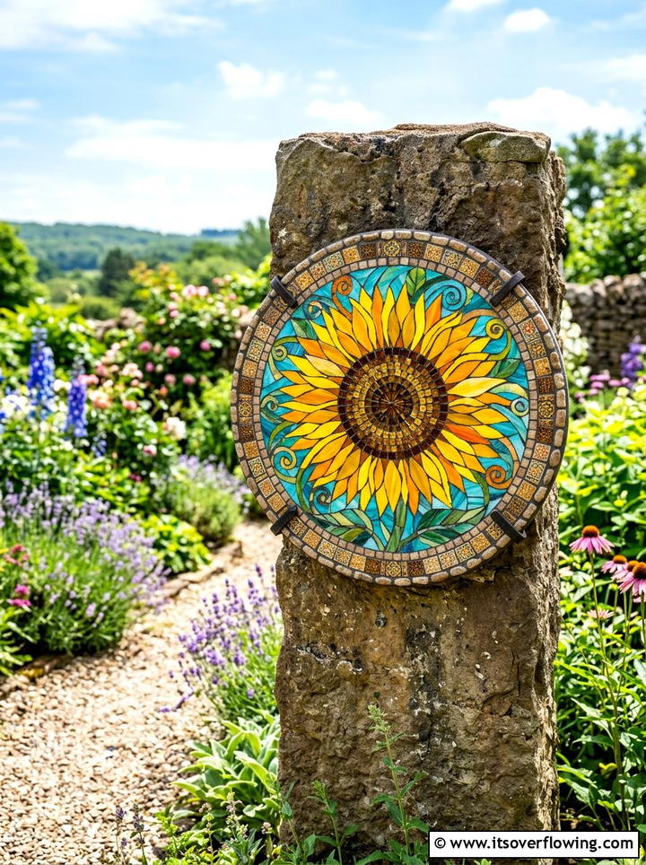 Mosaic Wall Plaque - 25 garden ideas with wall decor