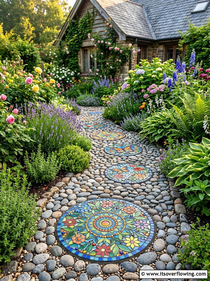 Mosaic garden stone - 25 backyard decorating ideas with garden art