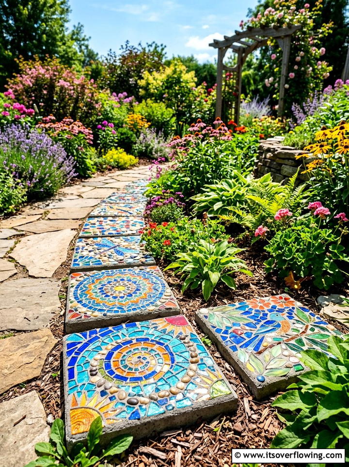 Mosaic garden stones - 25 garden decor ideas with stepping stones