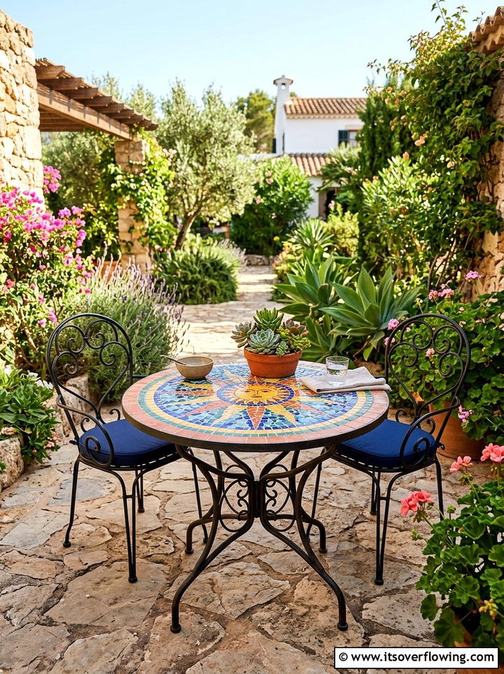 Mosaic garden table - 25 garden decor ideas with mosaic art