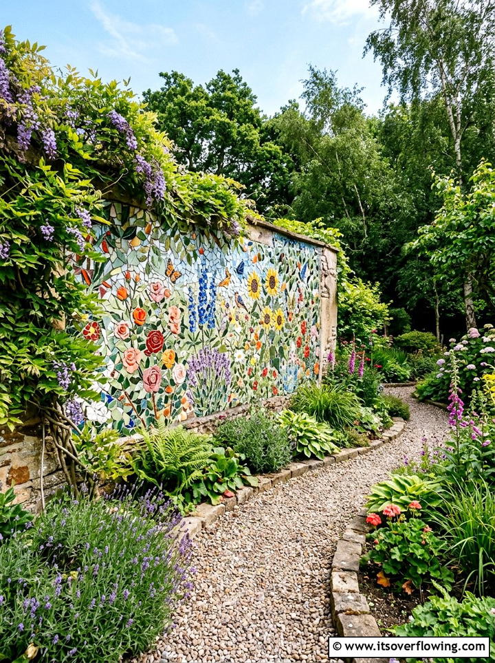 Mosaic garden wall - 25 garden decor ideas with mosaic art
