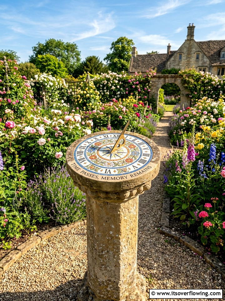 Mosaic sundial - 25 garden decor ideas with mosaic art