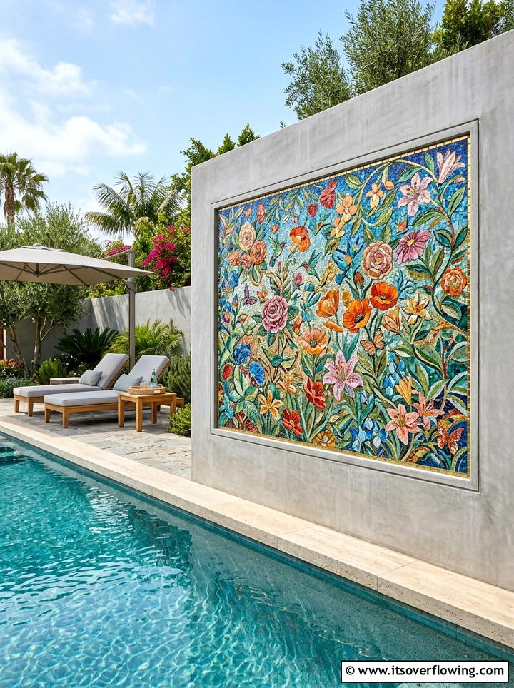 Mosaic wall tile - 25 garden decor ideas with wall art