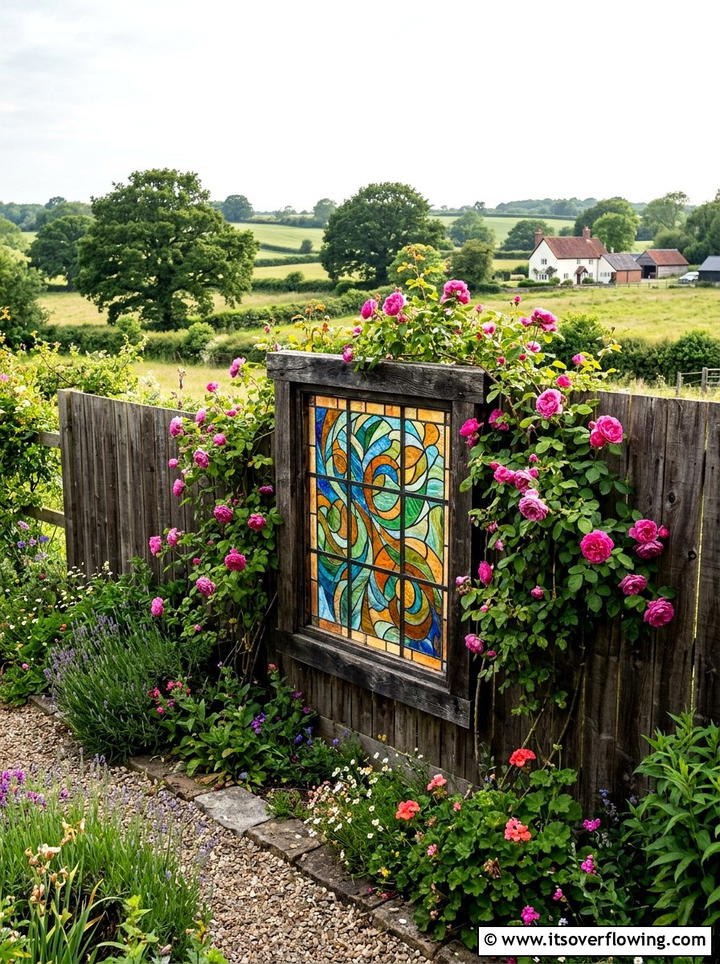 Mosaic window frame - 25 garden decor ideas with mosaic art