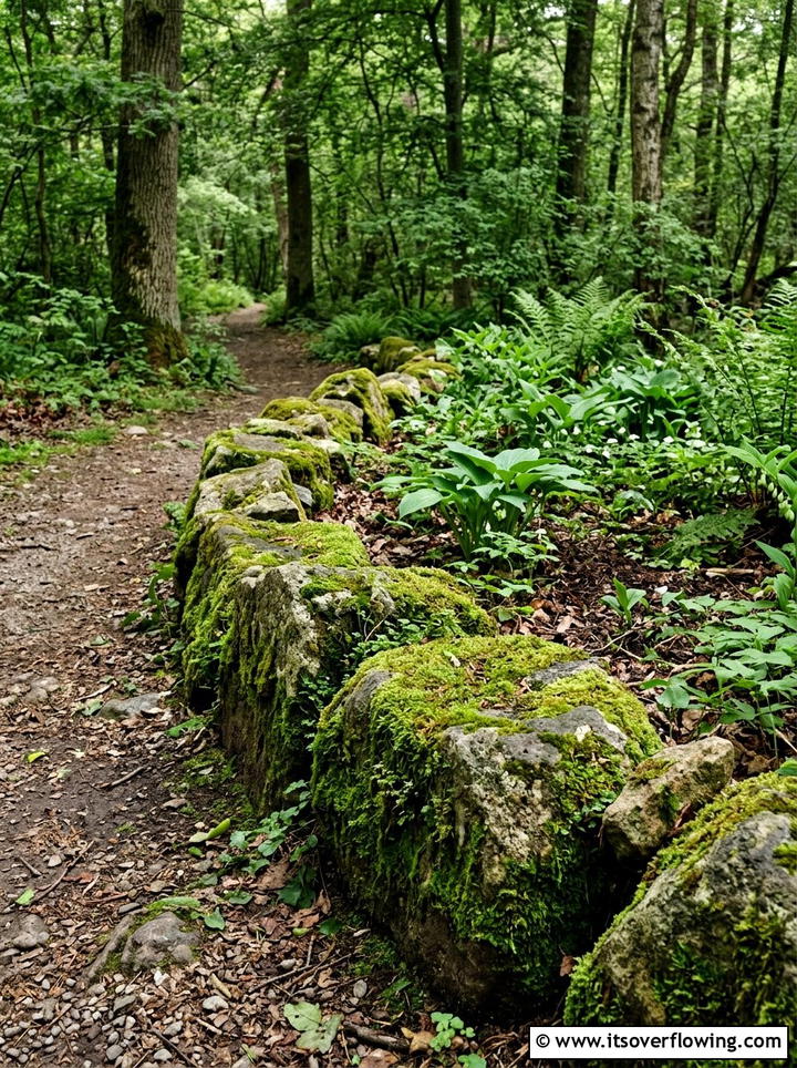 Moss Covered Rock Border - 25 garden ideas for rustic style