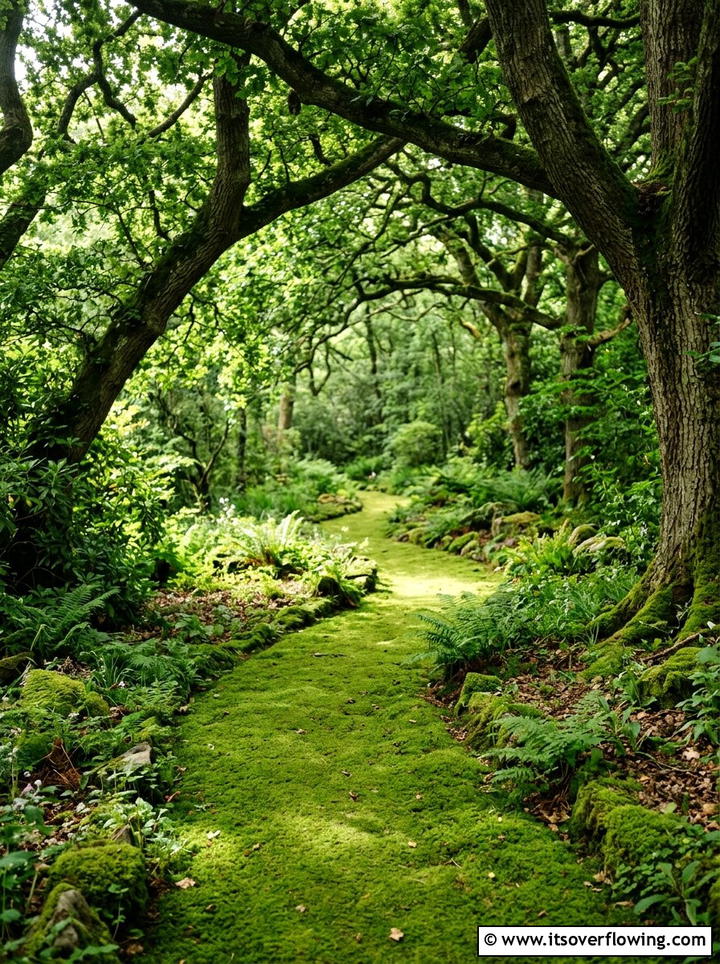Moss Garden Path - 25 cheap garden ideas with pathways
