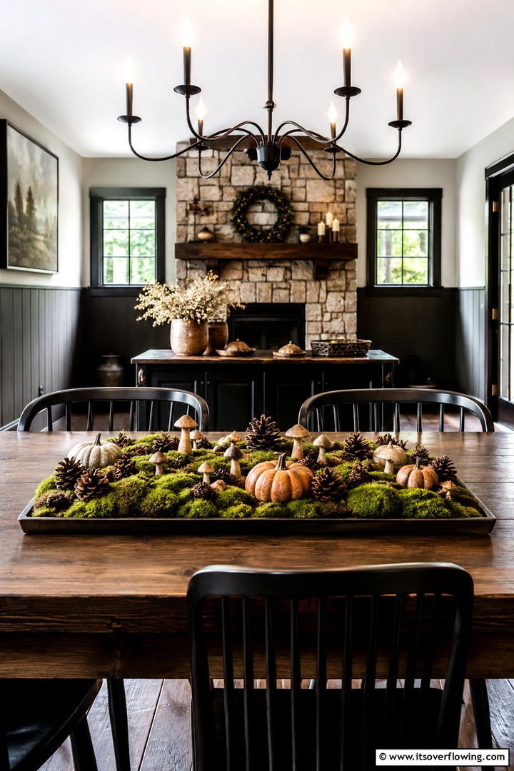 Moss and Natural Elements - 50 Fall Table Decor Ideas Roundup- Seasonal Styling